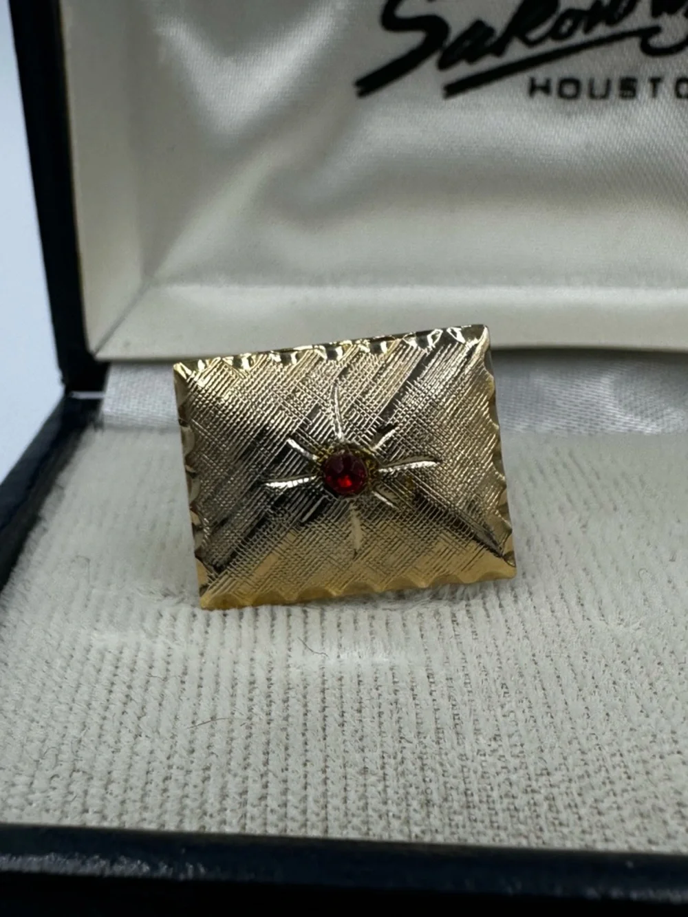 Sakowitz of Houston Goldtone Satin Finish Cufflinks